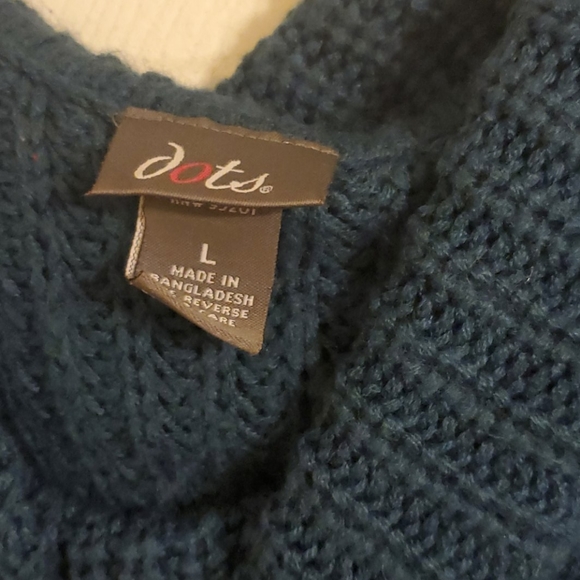 DOTS TEAL SWEATER DRESS - Picture 3 of 4